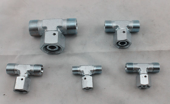 Tipo métrico encaixes hidráulicos da mordida da linha do T do ramo do adaptador da tubulação com porca L série do giro