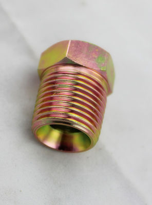 O zinco chapeou adaptadores hidráulicos amarelos da linha do NPT, acoplamentos hidráulicos e acessórios